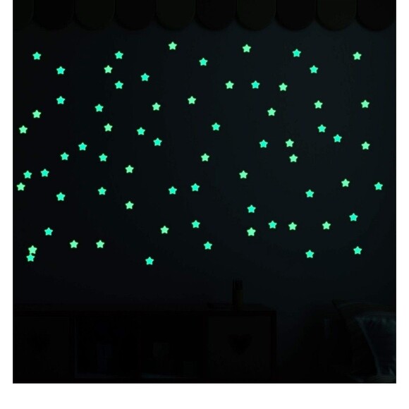 200 Pcs Colorful Glow in The Dark Luminous Stars Fluorescent Plastic Stickers - Picture 5 of 6